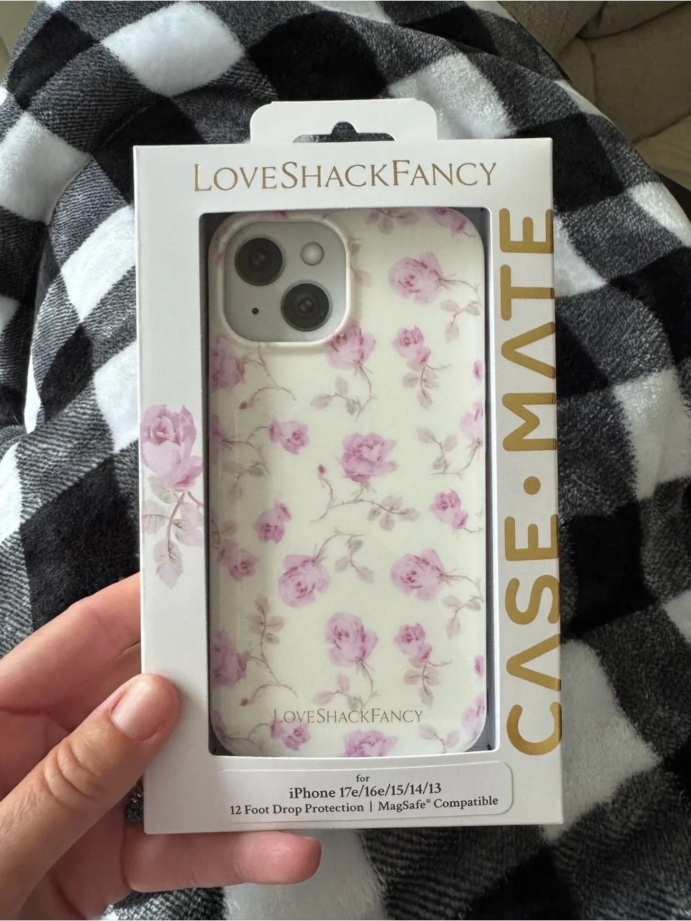 LoveShackFancy Pink Floral iPhone Case - Compatible with iPhone 17/16/15/14/13